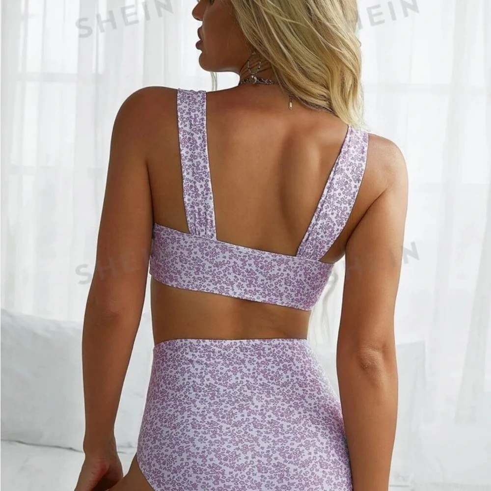 Ditsy Floral Print High Waisted Bikini - Picture 2 of 12